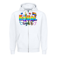 White equal rights Zipper Hoodie - Zillion Design Studio