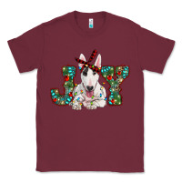 Burgundy Christmas joy bull terrier Classic Tee - RanaPortraitStore