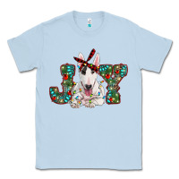 Dusty Blue Christmas joy bull terrier Classic Tee - RanaPortraitStore