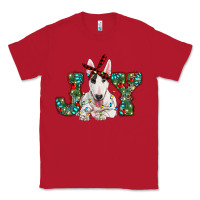 Red Christmas joy bull terrier Classic Tee - RanaPortraitStore