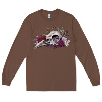 Chestnut Boho floral raven skull Long Sleeve Tee - RanaPortraitStore