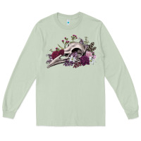 Matcha Boho floral raven skull Long Sleeve Tee - RanaPortraitStore
