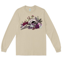 Mushroom Boho floral raven skull Long Sleeve Tee - RanaPortraitStore