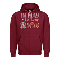 Burgundy In May We Wear Gray Zipper Hoodie - texasbilliewilder