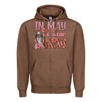 Chestnut In May We Wear Gray Zipper Hoodie - texasbilliewilder