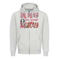 Dove Grey In May We Wear Gray Zipper Hoodie - texasbilliewilder