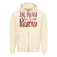Sandshell In May We Wear Gray Zipper Hoodie - texasbilliewilder