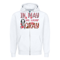 White In May We Wear Gray Zipper Hoodie - texasbilliewilder