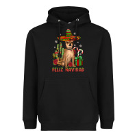 Black Chihuahua feliz navidad Heavyweight Hoodie - JahusDesignShop