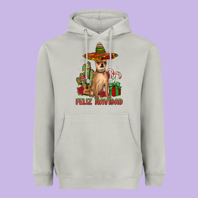 Chihuahua Feliz Navidad Heavyweight Hoodie Designed By Jahusdesignshop