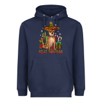 Navy Chihuahua feliz navidad Heavyweight Hoodie - JahusDesignShop