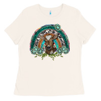 Bone turquoise gemstones brown baby cow  rainbow Ladies Tee - BarkalooDesign