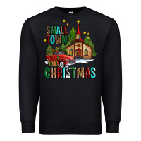 Black small town christmas church western truck Premium Sweatshirt - AdoDesignShop
