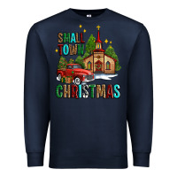 Navy small town christmas church western truck Premium Sweatshirt - AdoDesignShop