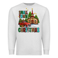 Oatmeal Heather small town christmas church western truck Premium Sweatshirt - AdoDesignShop