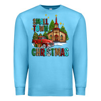 Ocean Blue small town christmas church western truck Premium Sweatshirt - AdoDesignShop