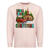 Pale Pink small town christmas church western truck Premium Sweatshirt - AdoDesignShop