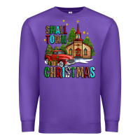 Purple small town christmas church western truck Premium Sweatshirt - AdoDesignShop