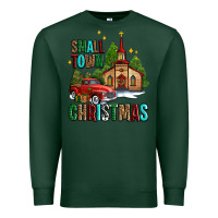 Sports Green small town christmas church western truck Premium Sweatshirt - AdoDesignShop