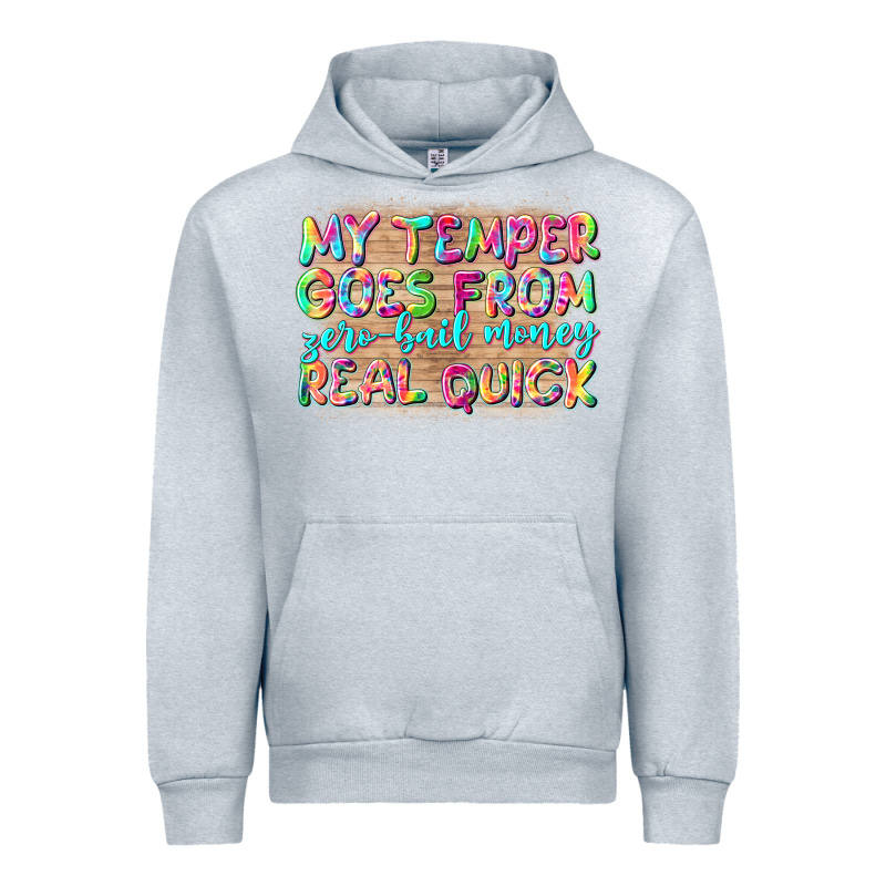 My Temper Goes From Zerobail Money Real Quick Urban Hoodie by NancyCooperArtShop | Teevron