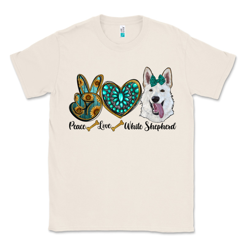 Peace Love White Sepherd Classic Tee by RanaPortraitStore | Teevron