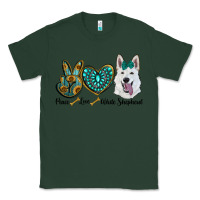 Sports Green peace love white sepherd Classic Tee - RanaPortraitStore