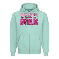 Seafoam In October We Wear Pink Zipper Hoodie - texasbilliewilder