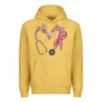 Antique Gold stethoscope nurse medical breast cancer awareness Premium Hoodie - MaliasSmallBusiness