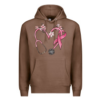 Stethoscope Nurse Medical Breast Cancer Awareness Premium Hoodie | Teevron