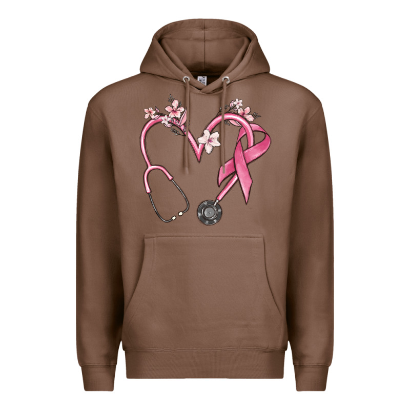 Stethoscope Nurse Medical Breast Cancer Awareness Premium Hoodie by MaliasSmallBusiness | Teevron