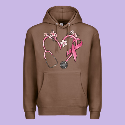 Stethoscope Nurse Medical Breast Cancer Awareness Premium Hoodie Designed By Maliassmallbusiness