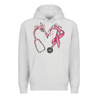 Dove Grey stethoscope nurse medical breast cancer awareness Premium Hoodie - MaliasSmallBusiness