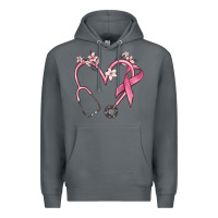Rock stethoscope nurse medical breast cancer awareness Premium Hoodie - MaliasSmallBusiness