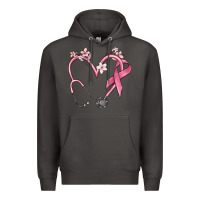 Smoke stethoscope nurse medical breast cancer awareness Premium Hoodie - MaliasSmallBusiness
