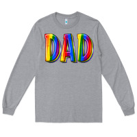 Heather Grey pride dad Long Sleeve Tee - texasbilliewilder