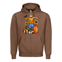 Chestnut pumpkin sunflower fall scarecrow Zipper Hoodie - RanaPortraitStore