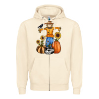 Sandshell pumpkin sunflower fall scarecrow Zipper Hoodie - RanaPortraitStore