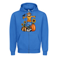 True Royal pumpkin sunflower fall scarecrow Zipper Hoodie - RanaPortraitStore