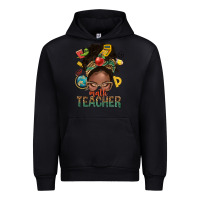 Math Teacher Life Afro Messy Bun Urban Hoodie | Teevron
