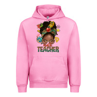 Fuchsia Pink math teacher life afro messy bun Urban Hoodie - NancyCooperArtShop