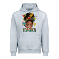 Heather Grey math teacher life afro messy bun Urban Hoodie - NancyCooperArtShop