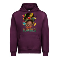 Mauve Wine math teacher life afro messy bun Urban Hoodie - NancyCooperArtShop