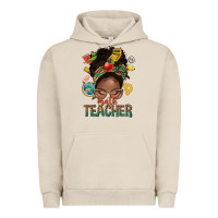 Pigment French Oak math teacher life afro messy bun Urban Hoodie - NancyCooperArtShop