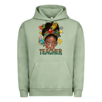 Pigment Oil Green math teacher life afro messy bun Urban Hoodie - NancyCooperArtShop