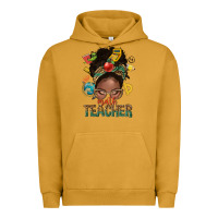 Pigment Peanut Butter math teacher life afro messy bun Urban Hoodie - NancyCooperArtShop
