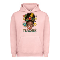 Pigment Salmon math teacher life afro messy bun Urban Hoodie - NancyCooperArtShop