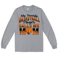 Heather Grey my favorite basketball player calls me mom Long Sleeve Tee - Zillion Design Studio