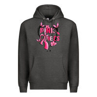 Charcoal Heather pink vibes Premium Hoodie - MaliasSmallBusiness