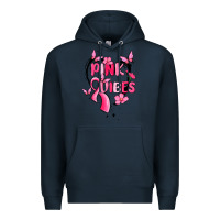 Navy pink vibes Premium Hoodie - MaliasSmallBusiness
