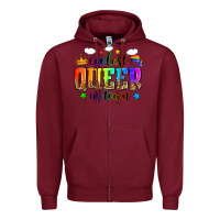 Burgundy coolest queer in town Zipper Hoodie - Zillion Design Studio